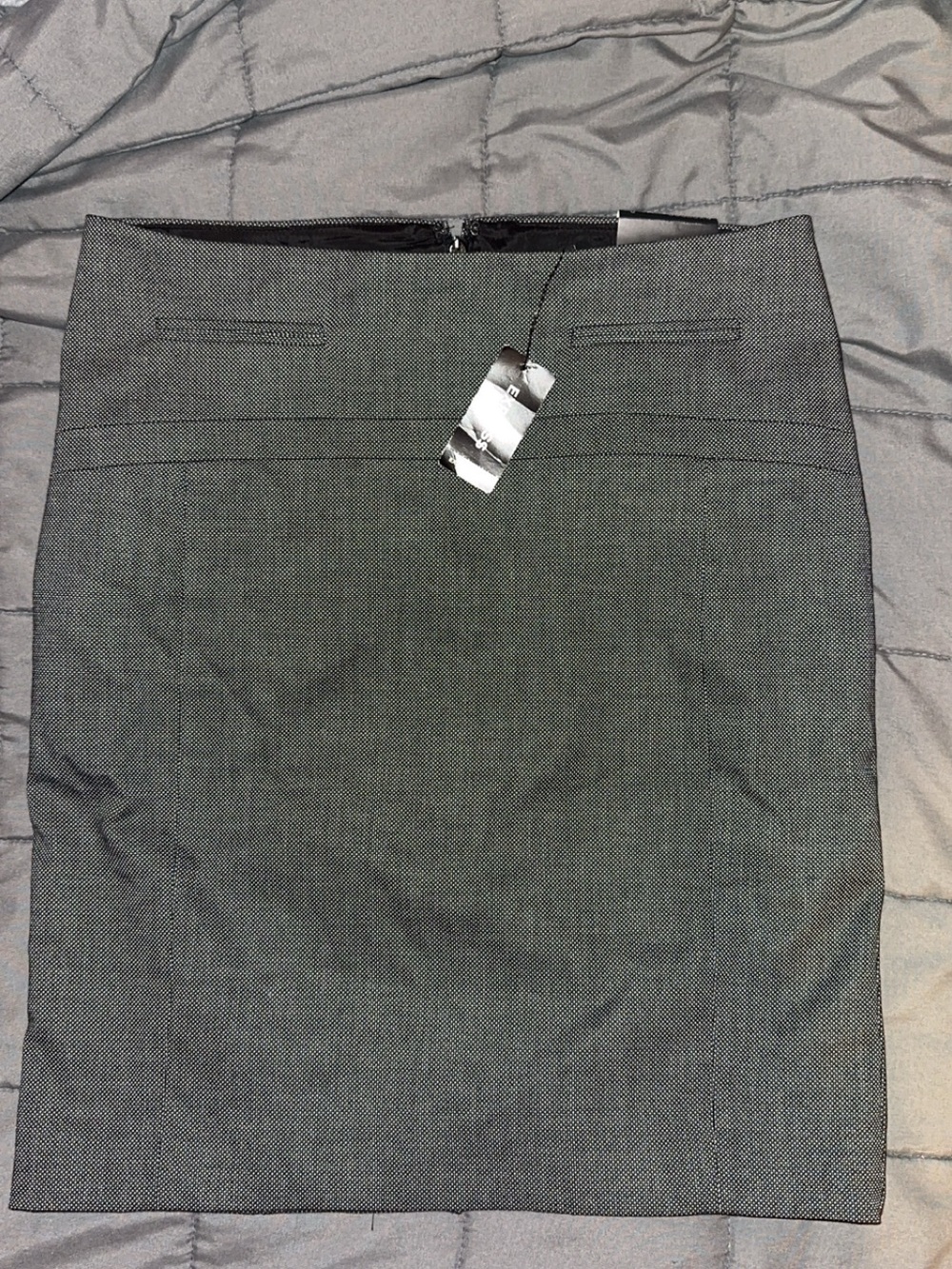 Express Gray Textured Pencil Skirt